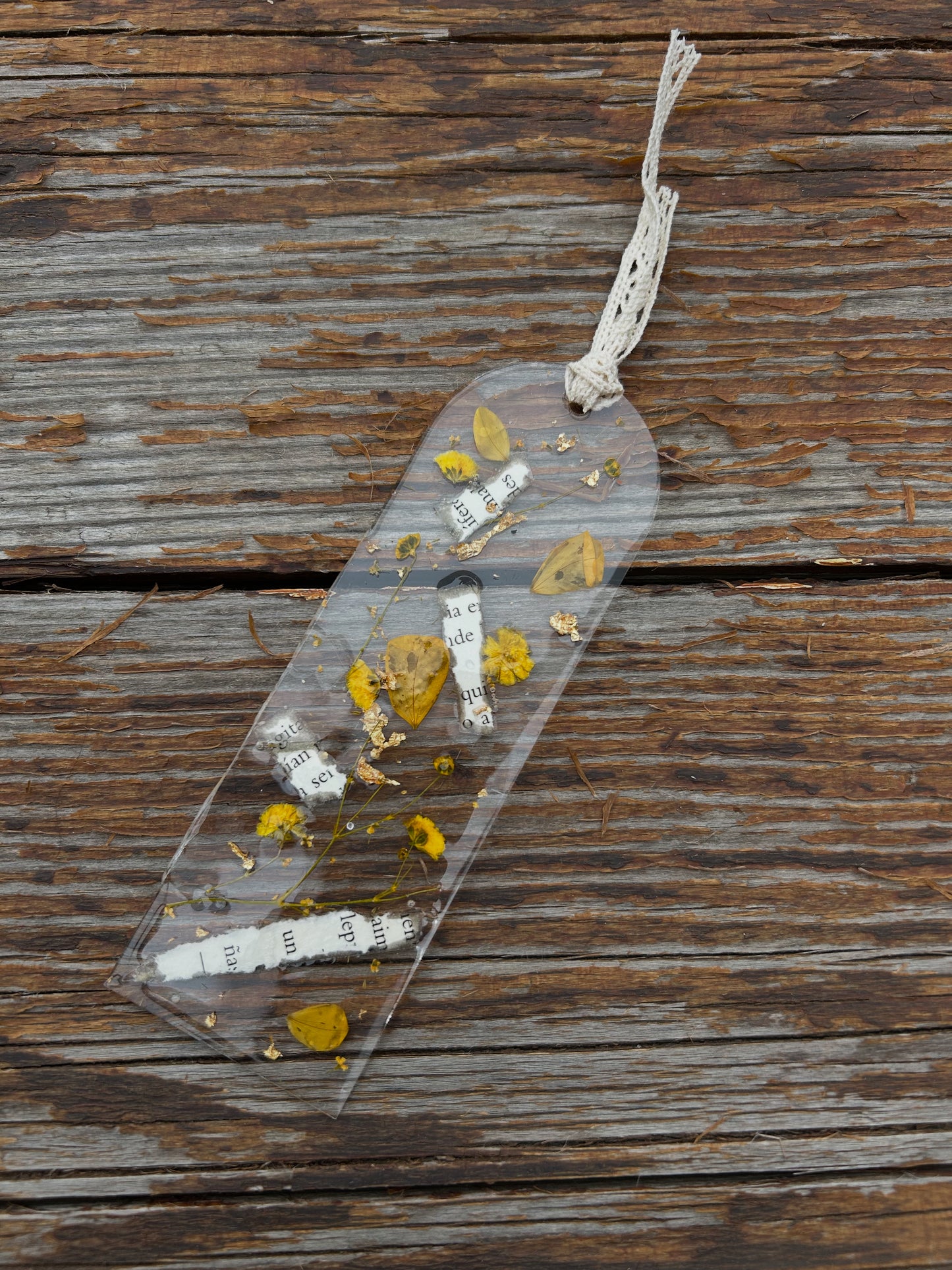 The Adrienne- Pressed Flower Resin Bookmark