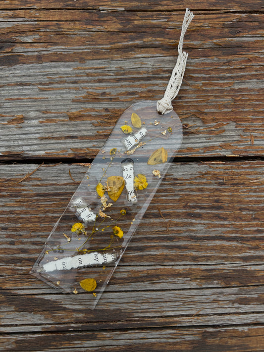 The Adrienne- Pressed Flower Resin Bookmark