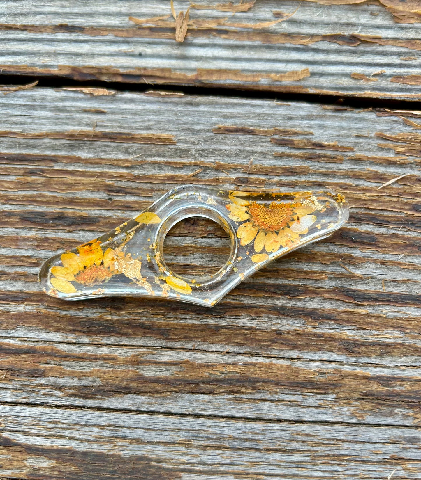 Pressed Floral Thumb Page Holder - Yellow